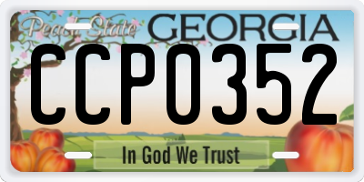 GA license plate CCP0352