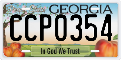 GA license plate CCP0354