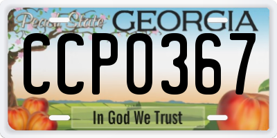 GA license plate CCP0367