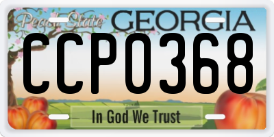GA license plate CCP0368