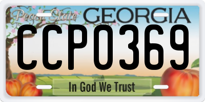 GA license plate CCP0369