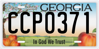 GA license plate CCP0371