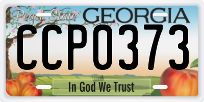GA license plate CCP0373