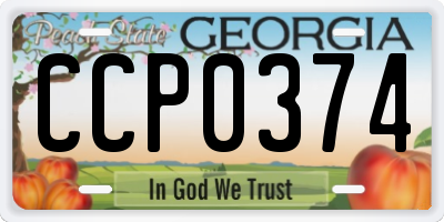 GA license plate CCP0374