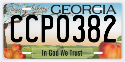 GA license plate CCP0382