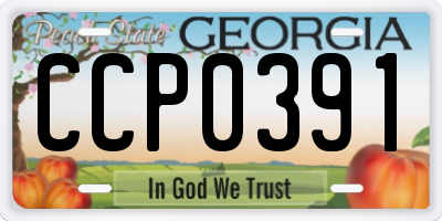 GA license plate CCP0391