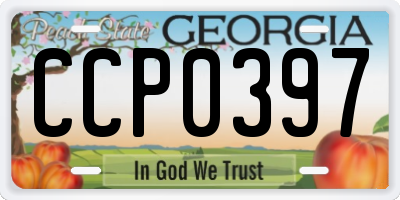 GA license plate CCP0397
