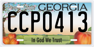 GA license plate CCP0413
