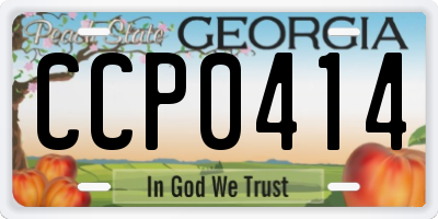 GA license plate CCP0414