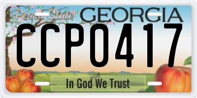 GA license plate CCP0417