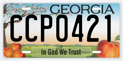 GA license plate CCP0421