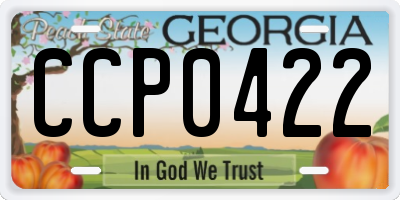 GA license plate CCP0422