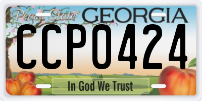 GA license plate CCP0424