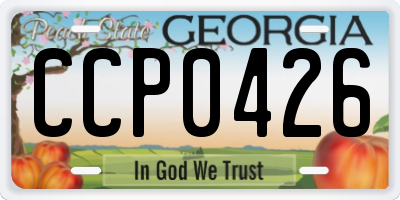 GA license plate CCP0426