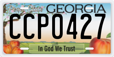 GA license plate CCP0427