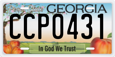 GA license plate CCP0431