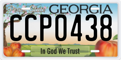GA license plate CCP0438