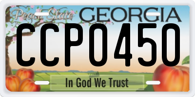 GA license plate CCP0450