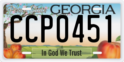 GA license plate CCP0451