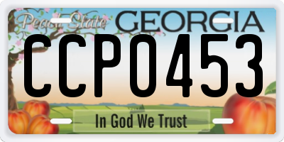 GA license plate CCP0453