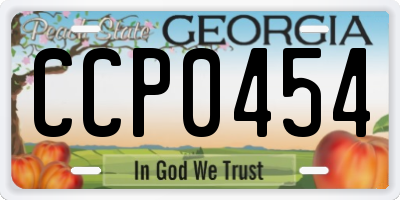 GA license plate CCP0454