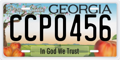 GA license plate CCP0456
