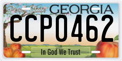 GA license plate CCP0462