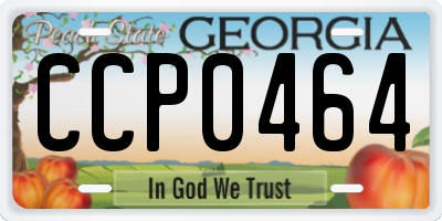GA license plate CCP0464