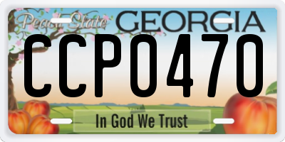 GA license plate CCP0470
