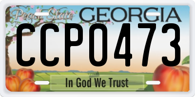 GA license plate CCP0473