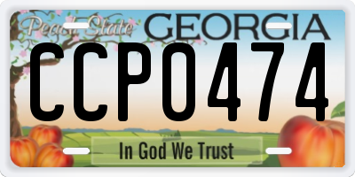 GA license plate CCP0474