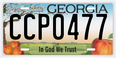 GA license plate CCP0477