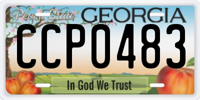 GA license plate CCP0483