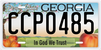GA license plate CCP0485