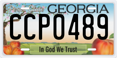 GA license plate CCP0489