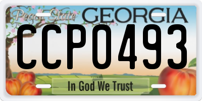GA license plate CCP0493