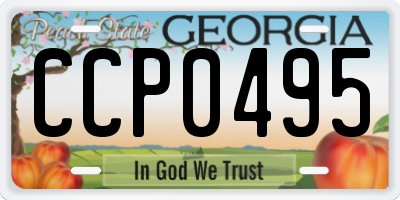 GA license plate CCP0495