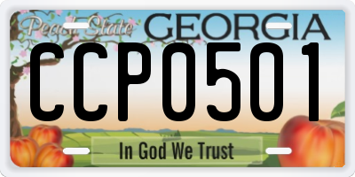 GA license plate CCP0501