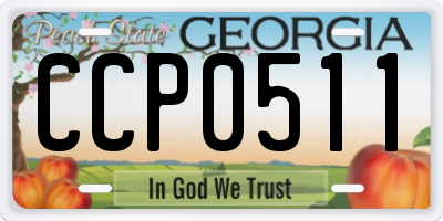 GA license plate CCP0511
