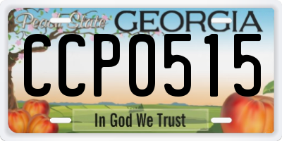GA license plate CCP0515