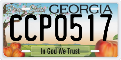 GA license plate CCP0517