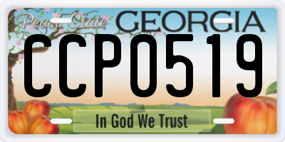 GA license plate CCP0519