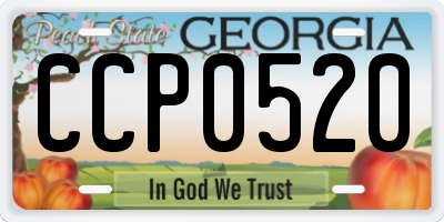 GA license plate CCP0520