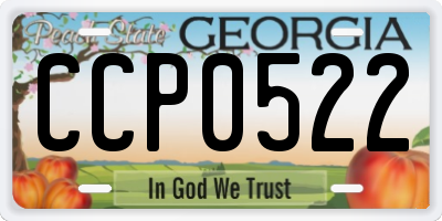 GA license plate CCP0522