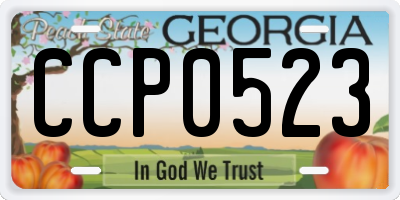 GA license plate CCP0523