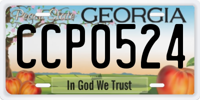 GA license plate CCP0524
