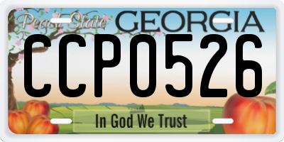 GA license plate CCP0526