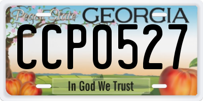GA license plate CCP0527