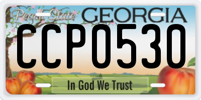 GA license plate CCP0530