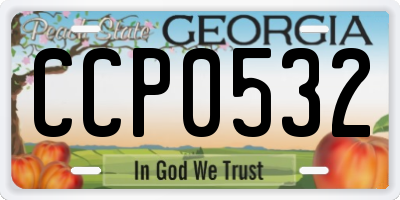 GA license plate CCP0532